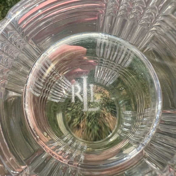 Ralph Lauren Glen Plaid Highball Heavy Bottom Glass 6 1/4” Signed Replacement - Picture 10 of 12